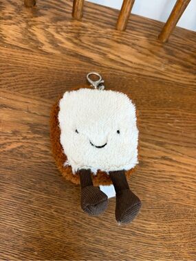 Jellycat Amuseables Toast Bag Charm Plush Keychain NWOT